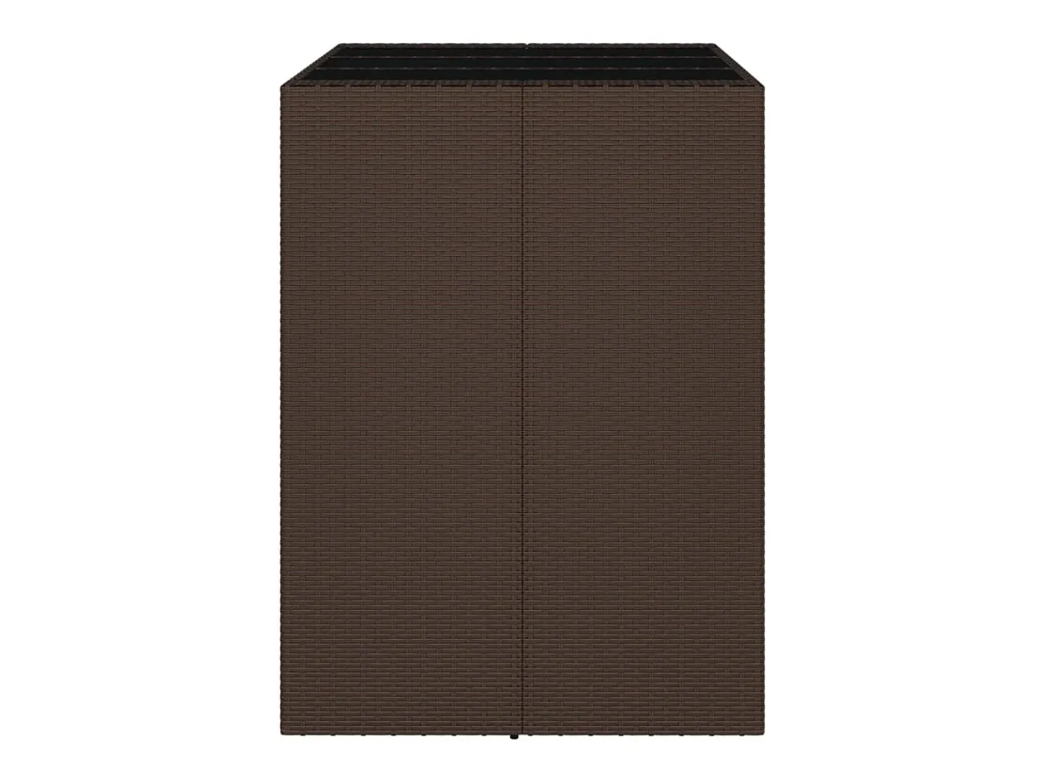 Mesa bar con superficie cristal ratán PE marrón 105x80x110 cm ES742845