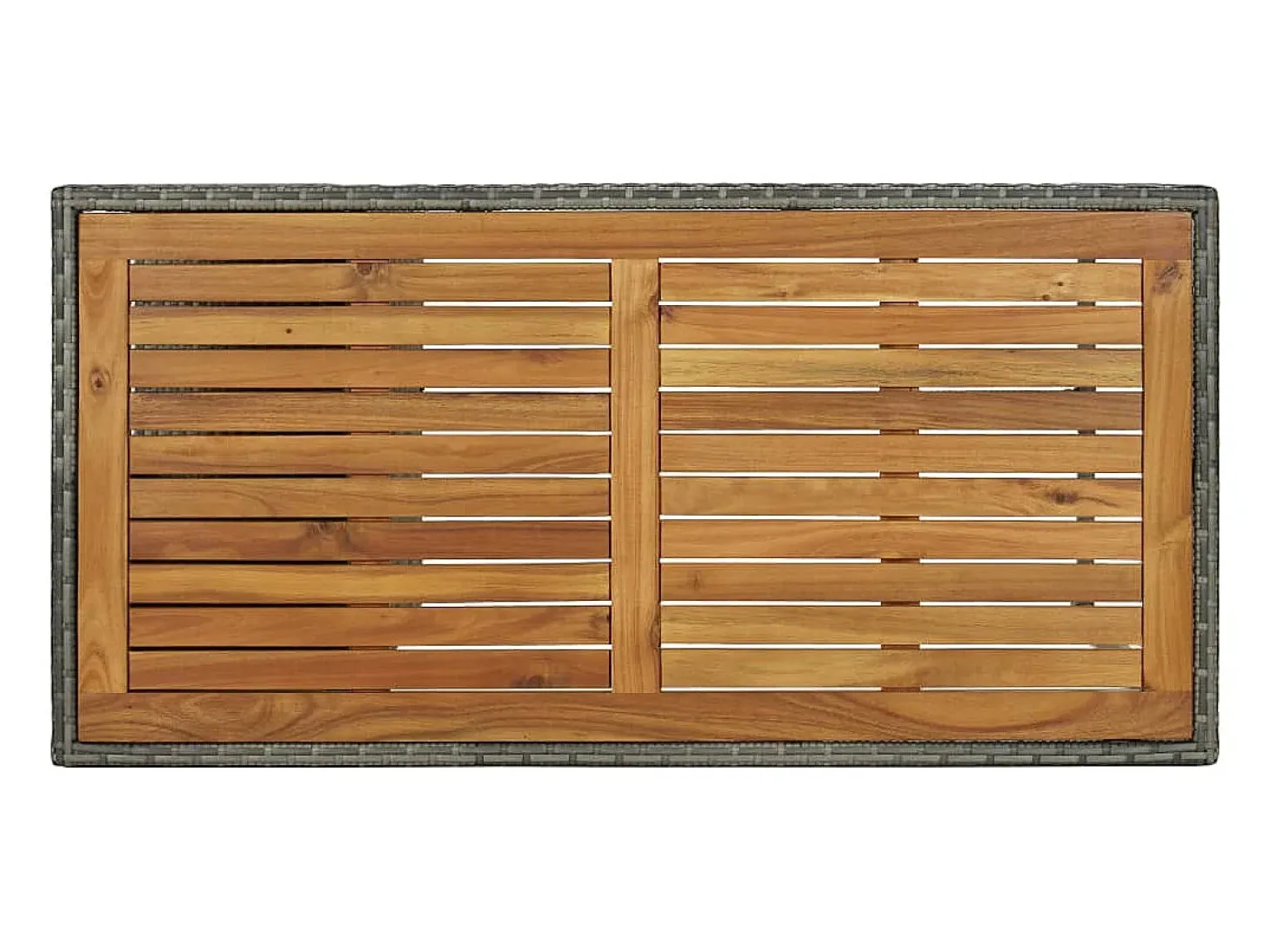 Mesa bar estante almacenaje 120x60x110 cm ratán sintético gris ES450133
