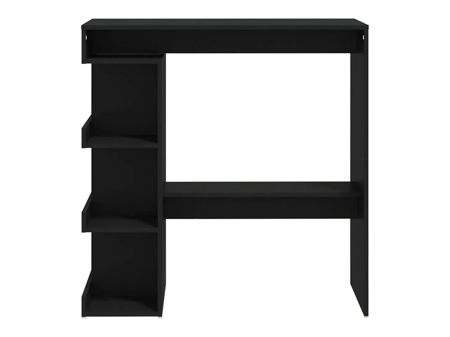 Mesa bar estante almacenaje contrachapada negro 100x50x101,5 cm ES638505
