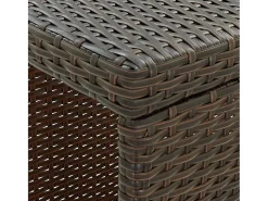 Mesa bar estante almacenaje 120x60x110cm ratán sintético marrón