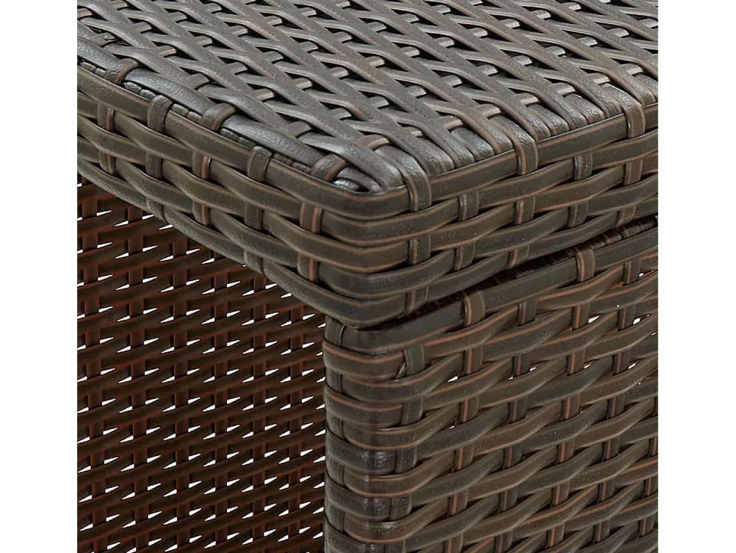 Mesa bar estante almacenaje 120x60x110cm ratán sintético marrón