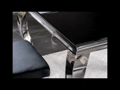Mesa barroca de metal y cerámica negra 150cm Bolti