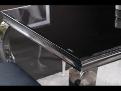 Mesa barroca de metal y cerámica negra 150cm Bolti