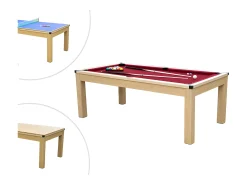 Mesa billar y ping-pong BALTHAZAR - 213x112x81.5 cm-rojo
