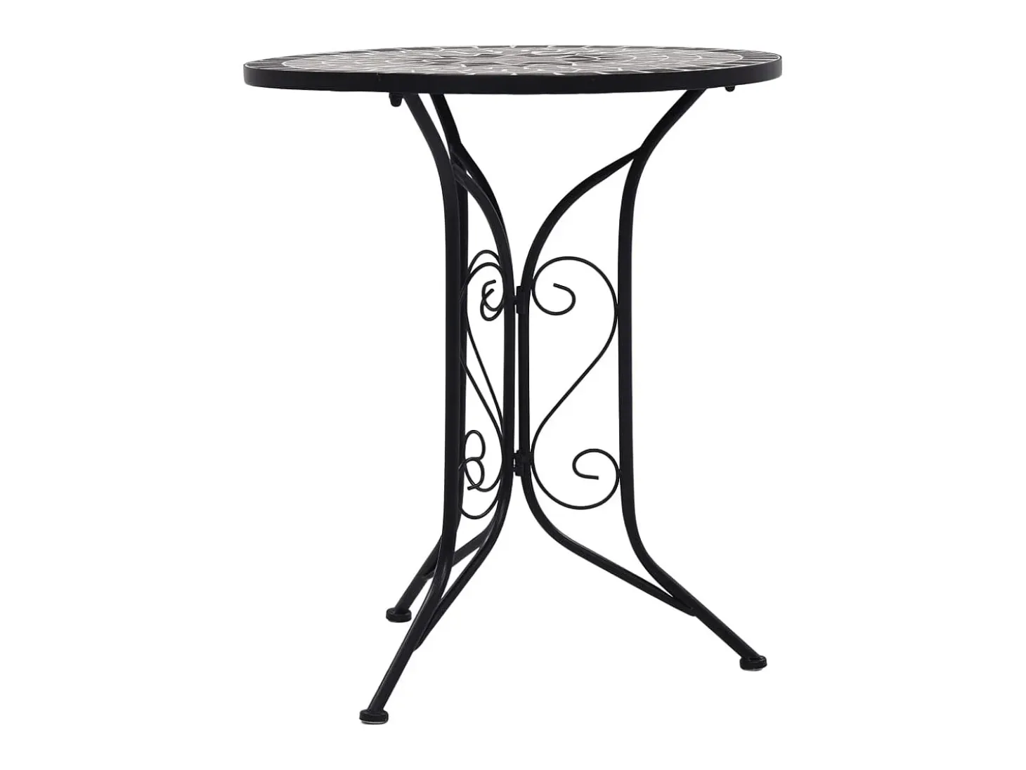 Mesa bistro de mosaico cerámica gris 61 cm ES522912