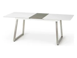 Mesa blanca y gris con patas de metal 200x90cm Mally