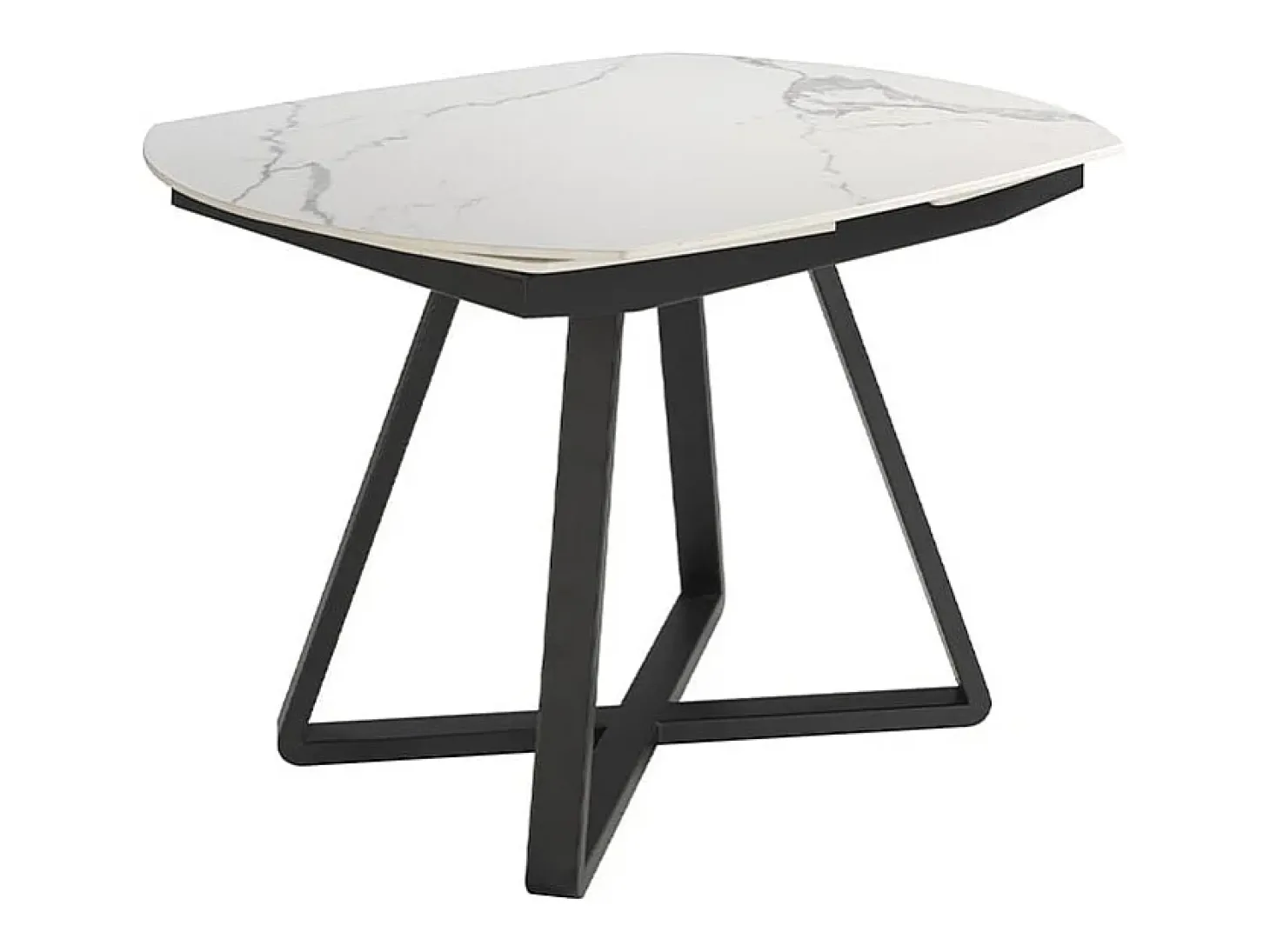 Mesa comedor extensible ovalada barril mármol porcelánico y acero negro 1096 ANGEL CERDA