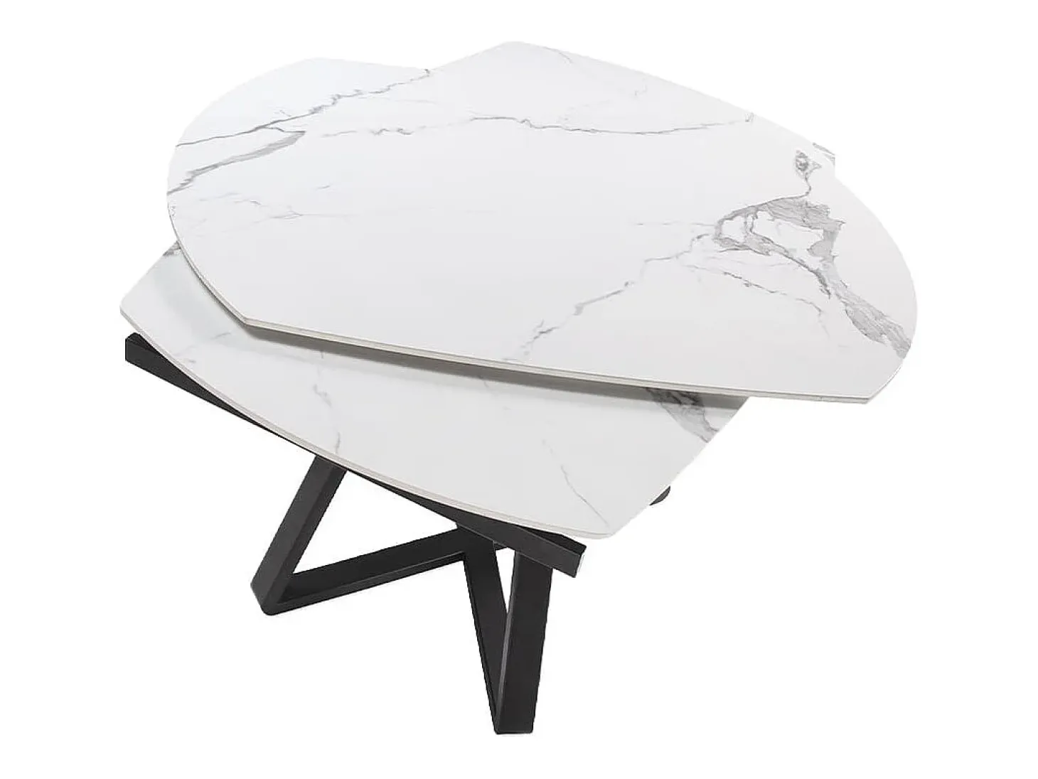 Mesa comedor extensible ovalada barril mármol porcelánico y acero negro 1096 ANGEL CERDA