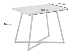 Mesa Comedor Madera Estilo Industrial, Patas metálicas En Color Negro, Mesa Rectangular, Medidas 100 cm (Largo) x 70 cm (Ancho) 76 cm (Alto)