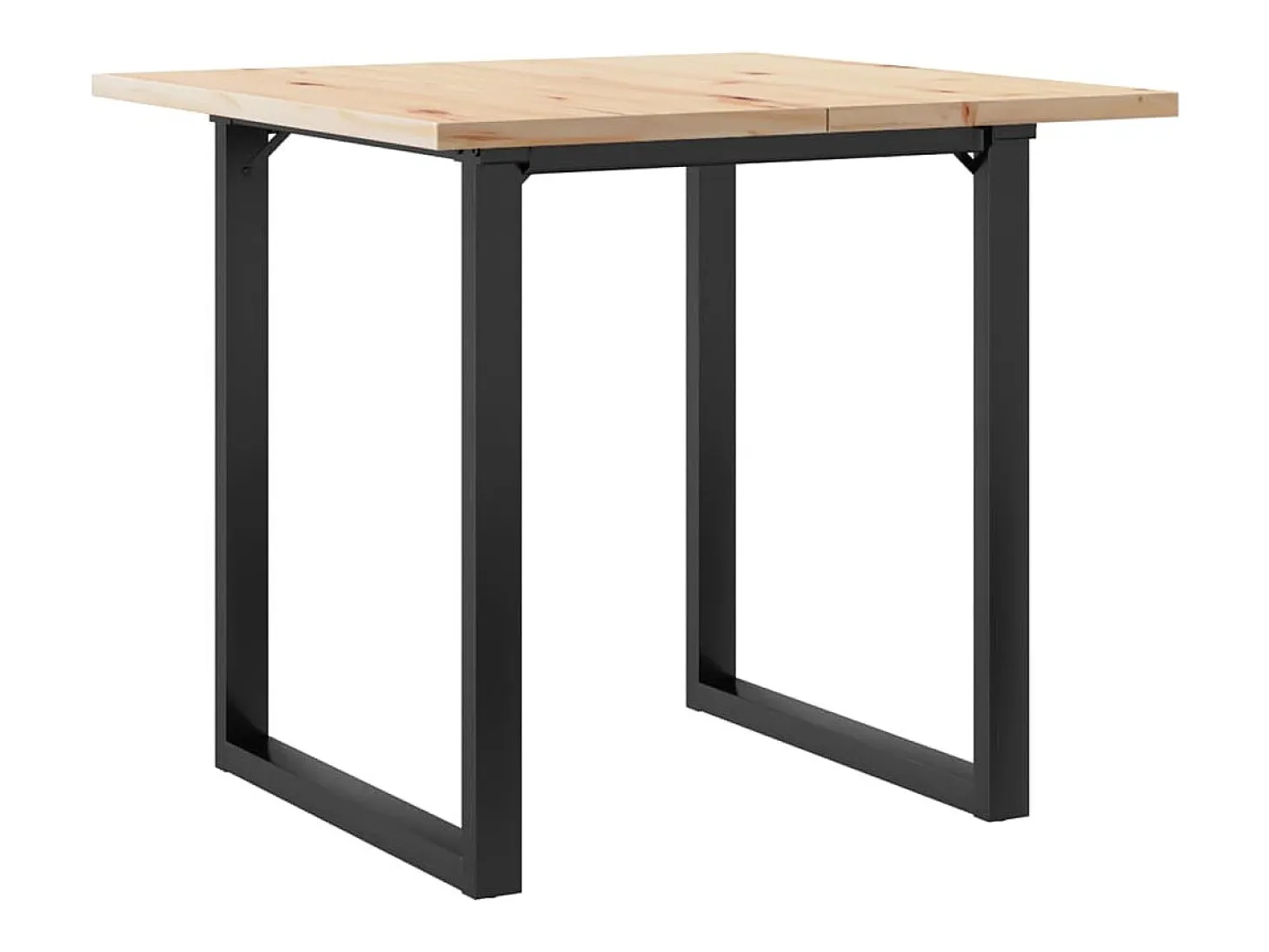 Mesa comedor marco O madera maciza pino y hierro 90x90x75,5 cm ES343568