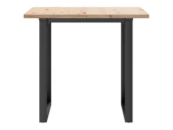 Mesa comedor marco O madera maciza pino y hierro 90x90x75,5 cm ES343568