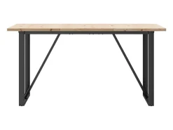 Mesa comedor marco O madera maciza pino y hierro 140x80x75,5 cm