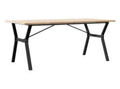 Mesa comedor marco Y madera maciza pino y hierro 180x90x75,5 cm