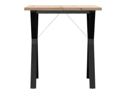 Mesa comedor marco Y madera maciza pino y hierro 70x70x75,5 cm