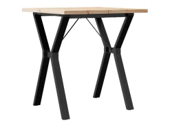 Mesa comedor marco Y madera maciza pino y hierro 70x70x75,5 cm