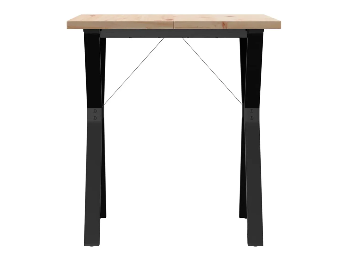 Mesa comedor marco Y madera maciza pino y hierro 70x70x75,5 cm ES122486