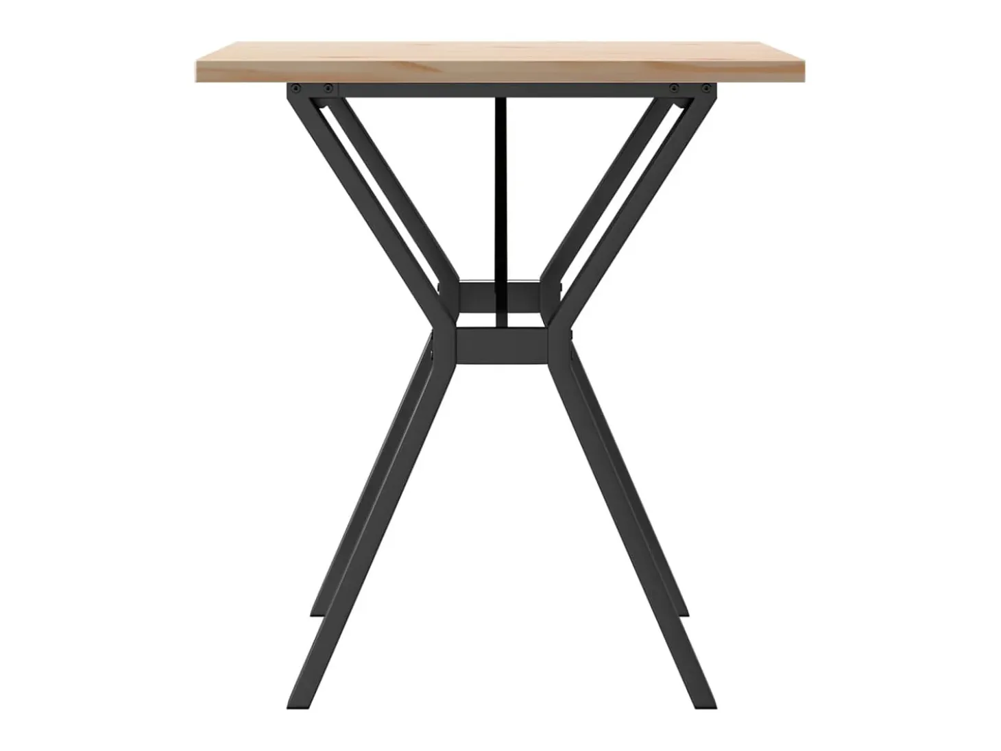 Mesa comedor marco Y madera maciza pino y hierro 70x70x75,5 cm ES122486