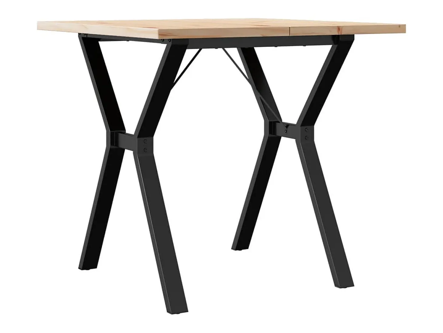 Mesa comedor marco Y madera maciza pino y hierro 80x80x75,5 cm ES127734