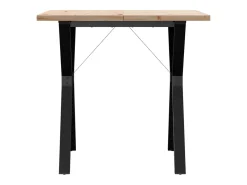 Mesa comedor marco Y madera maciza pino y hierro 80x80x75,5 cm ES127734