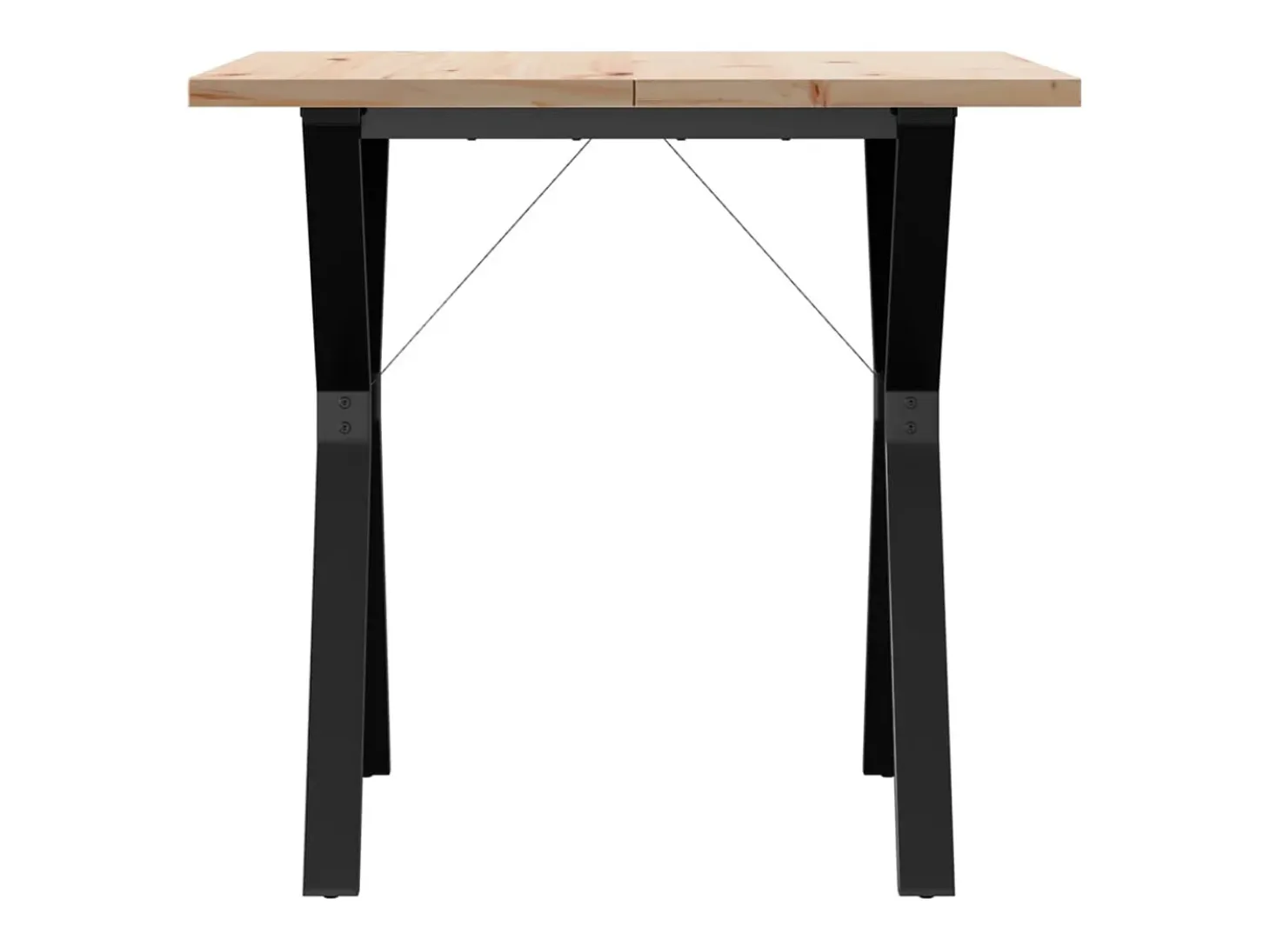 Mesa comedor marco Y madera maciza pino y hierro 80x80x75,5 cm ES127734