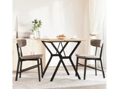 Mesa comedor marco Y madera maciza pino y hierro 80x80x75,5 cm ES127734
