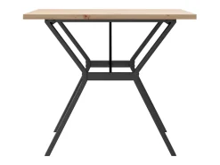 Mesa comedor marco Y madera maciza pino y hierro 90x90x75,5 cm