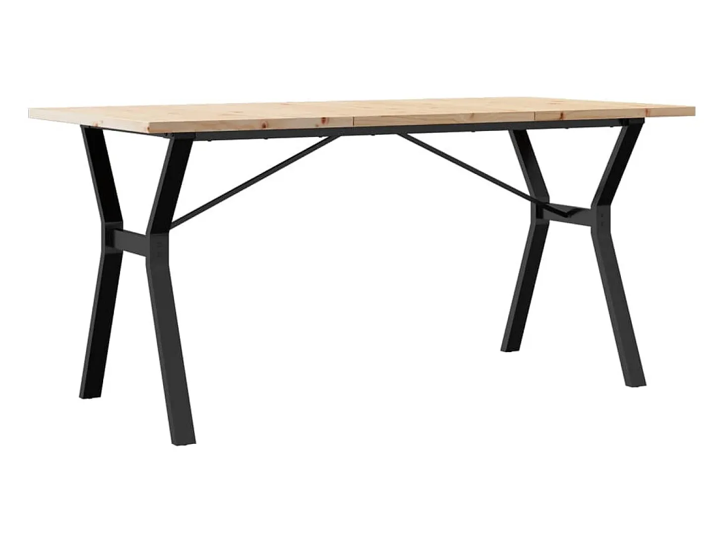 Mesa comedor marco Y madera maciza pino y hierro 160x80x75,5 cm ES780134