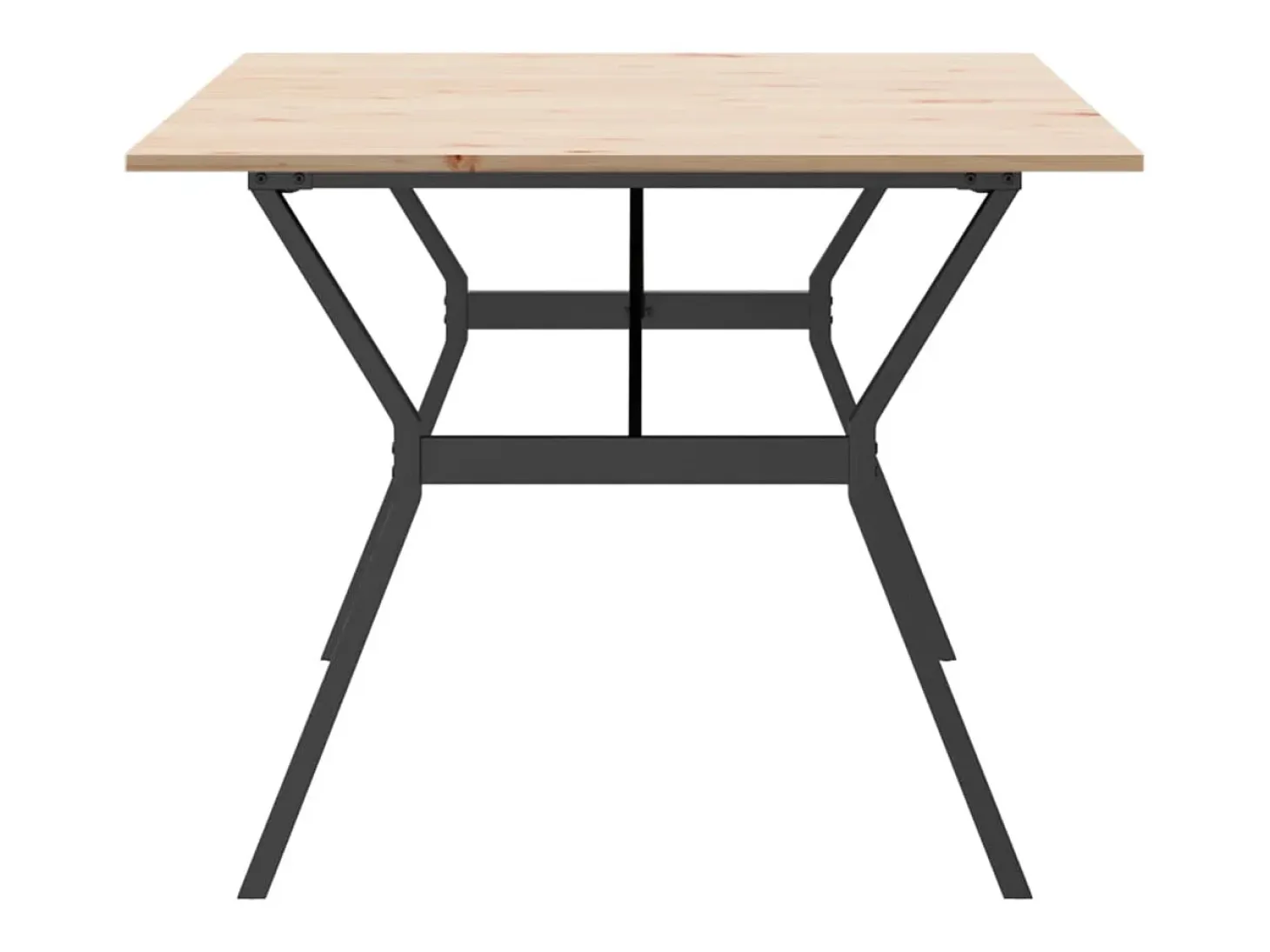 Mesa comedor marco Y madera maciza pino y hierro 200x100x75 cm ES598572