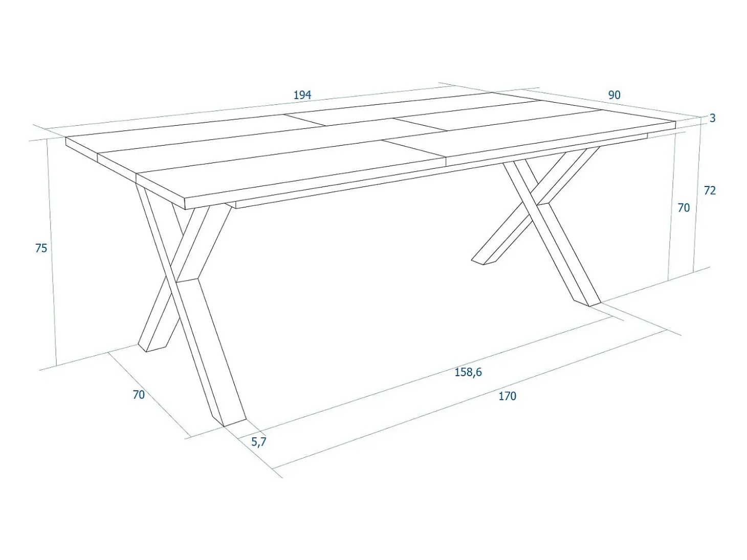 Mesa Comedor, 194x90x74cm, Para 10 Comensales, Muebles Comedor, Roble y negro