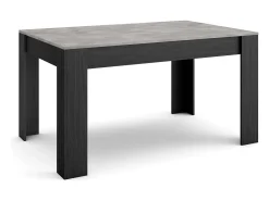 Mesa Comedor, 140x90x76cm, Para 6 comensales, Muebles Comedor, Cemento y negro