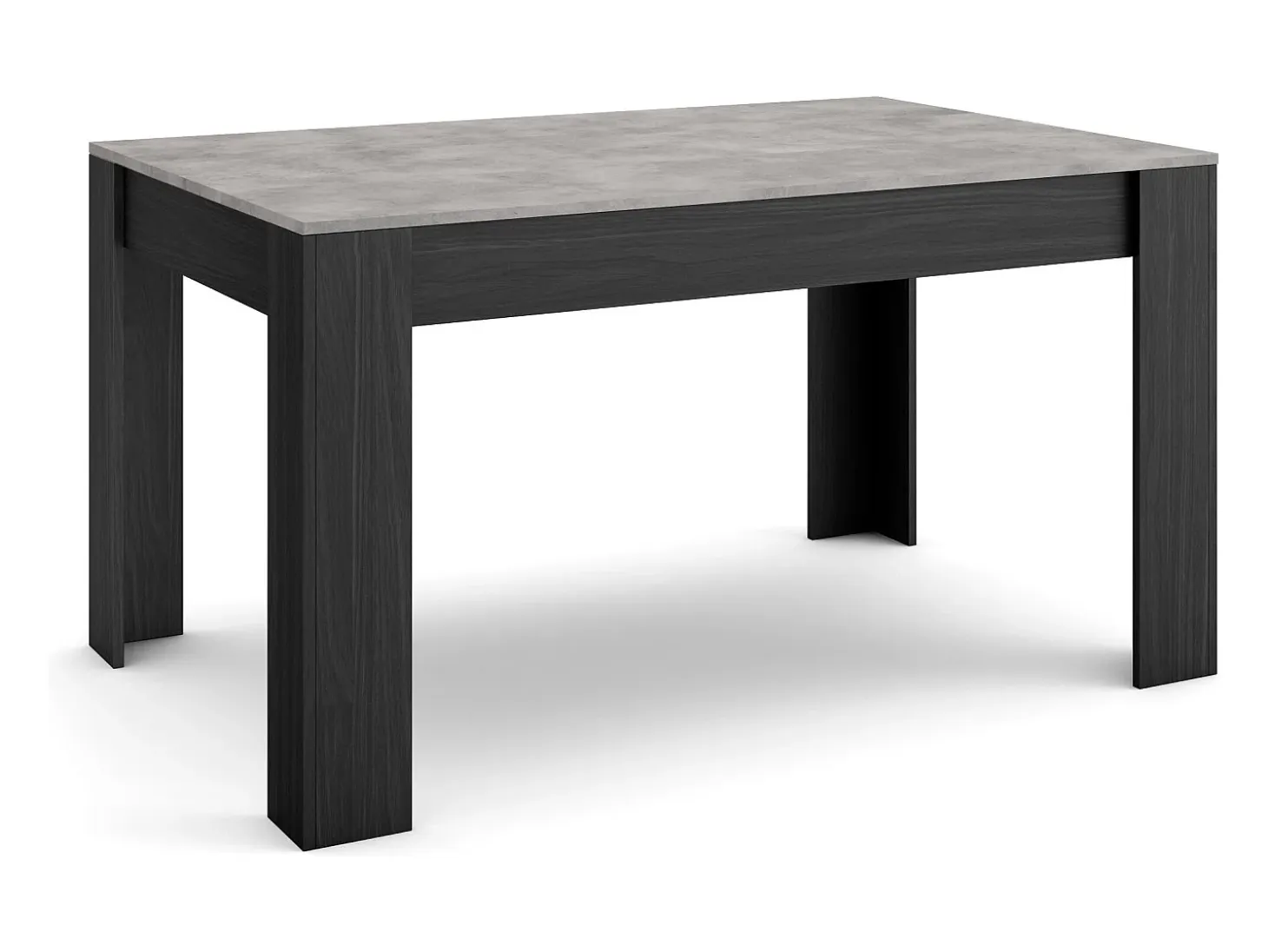 Mesa Comedor, 140x90x76cm, Para 6 comensales, Muebles Comedor, Cemento y negro