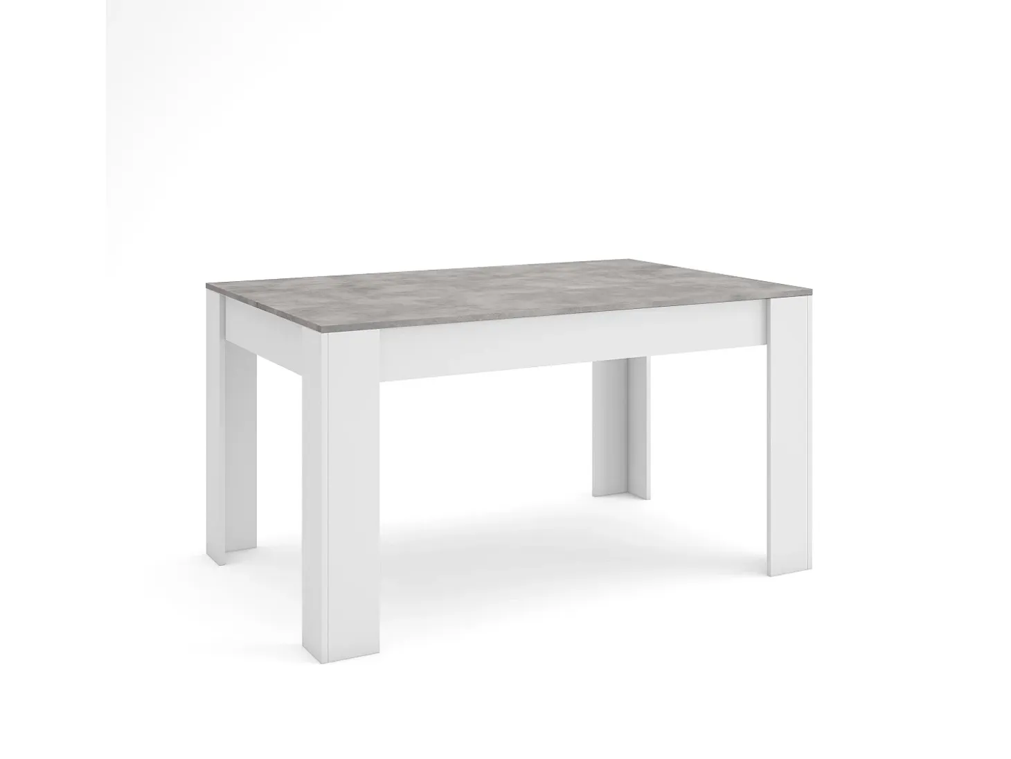 Mesa Comedor, 140x90x76cm, Para 6 comensales, Muebles Comedor, Cemento y blanco