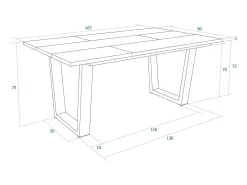 Mesa Comedor, 167x90x74cm, Para 8 Comensales, Muebles Comedor, Negro