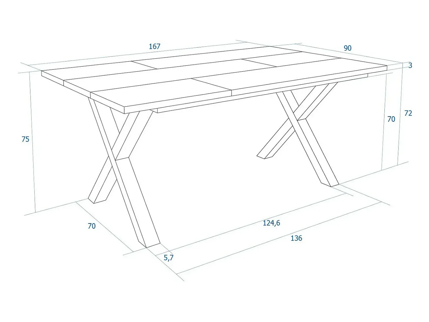Mesa Comedor, 167x90x74cm, Para 8 Comensales, Muebles Comedor, Roble