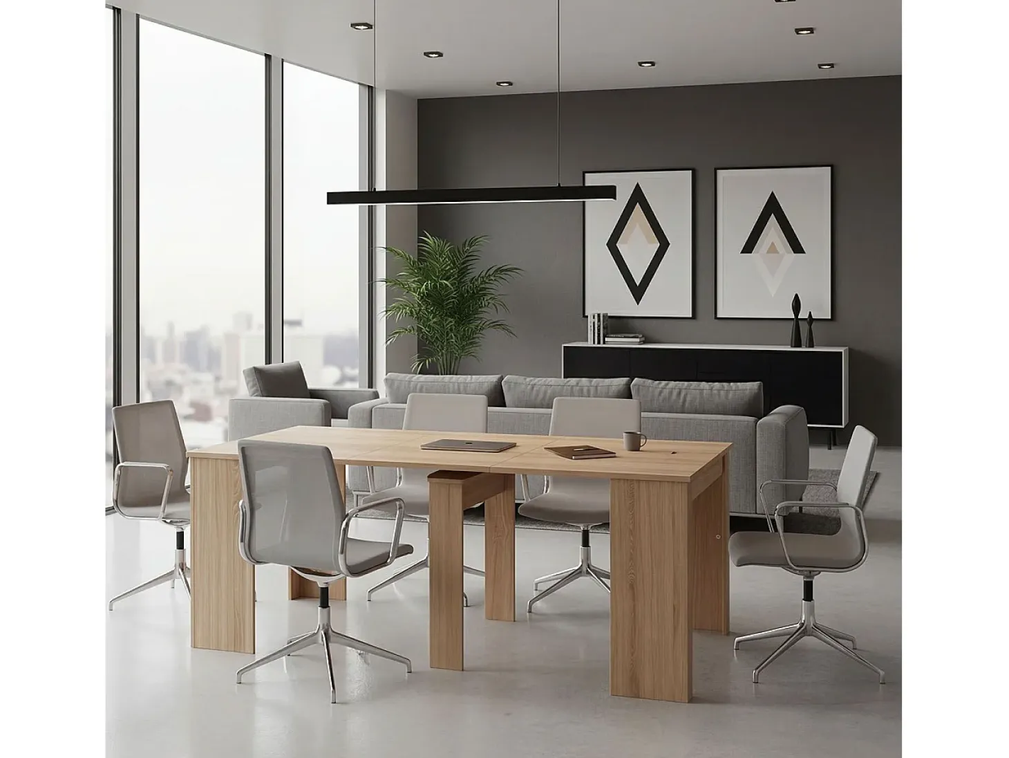Mesa consola extensible en roble canadian 50-235x90 cm Denis Roble Canadian