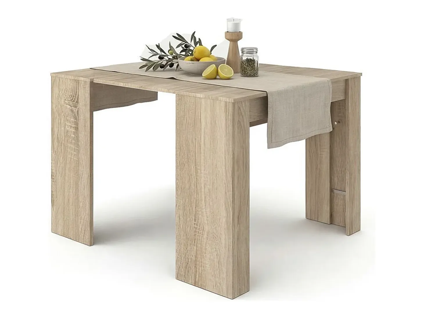 Mesa consola extensible en roble canadian 50-235x90 cm Denis Roble Canadian