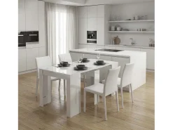 Mesa consola extensible en blanco 50-235x90 cm Denis Blanco