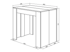 Mesa Consola extensible, 222x90x77cm, Para 10 comensales, Comedor y cocina, Roble
