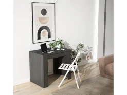 Mesa Consola extensible, 222x90x77cm, Para 10 comensales, Comedor y cocina, Negro