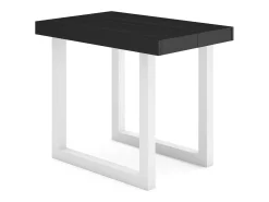 Mesa Consola extensible, 180x90x73cm, Para 8 comensales, Patas madera maciza, Negro