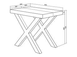 Mesa Consola extensible, 160x90x73cm, Para 8 comensales, Patas madera maciza, Roble