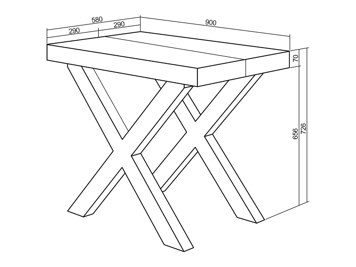 Mesa Consola extensible, 180x90x73cm, Para 8 comensales, Patas madera maciza, Blanco y Cemento
