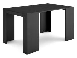 Mesa Consola extensible, 140x90x77cm, Para 6 comensales, Comedor y cocina, Negro