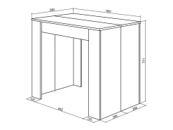 Mesa Consola extensible, 180x90x77cm, Para 8 comensales, Comedor y cocina, Cemento