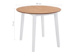 Mesa de alas abatibles redonda MDF blanca