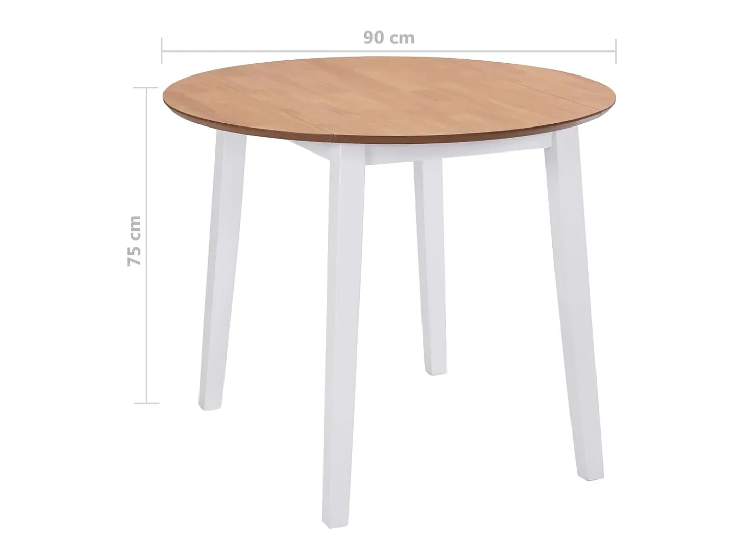 Mesa de alas abatibles redonda MDF blanca