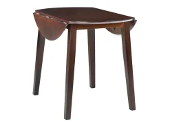 Mesa de alas abatibles redonda MDF marrón