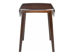 Mesa de alas abatibles redonda MDF marrón