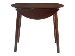 Mesa de alas abatibles redonda MDF marrón