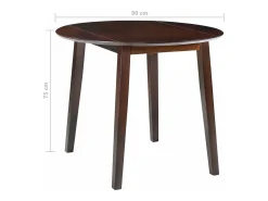 Mesa de alas abatibles redonda MDF marrón
